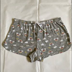 Gray secret treasures pajama shorts with rainbows